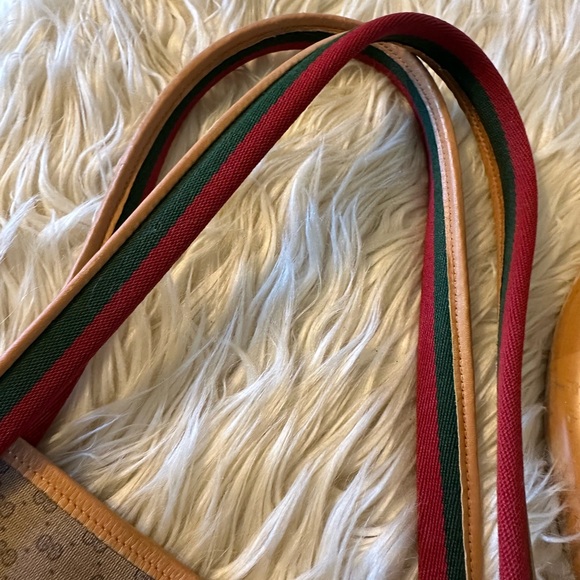 Authentic Vintage Gucci Interlocking GG Monogram Sherry Web Shopper Tote Bag - Picture 11 of 14